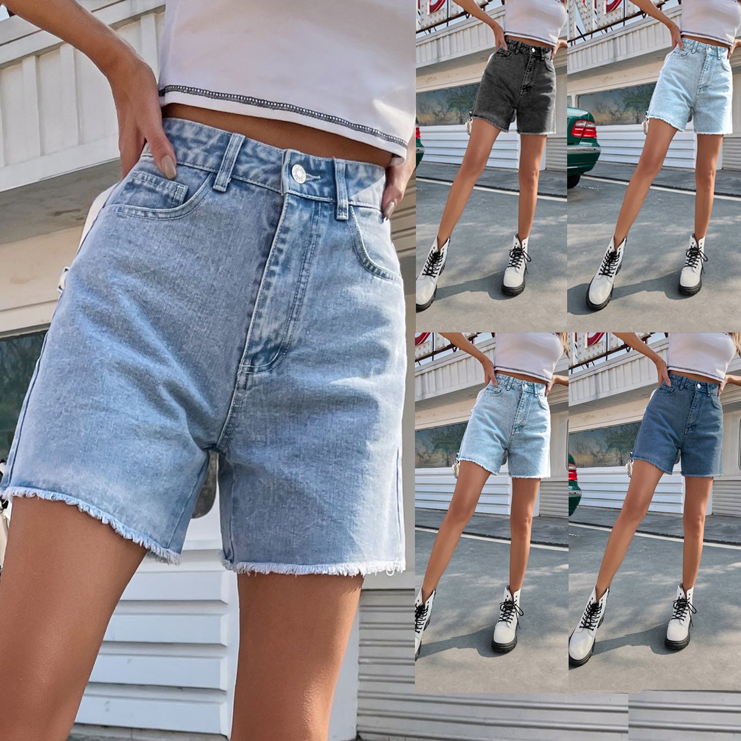 Short en Jean Femme Taille Haute Style Décontracté & Tendance