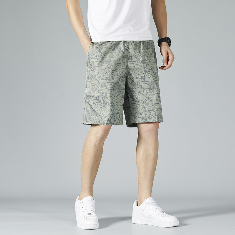 Short mi-long en coton pour homme Style décontracté, coupe droite et ample, motif camouflage tendance