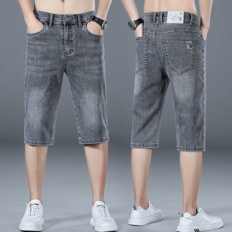 Short en jean pour homme Coupe droite et ample, style décontracté et polyvalent