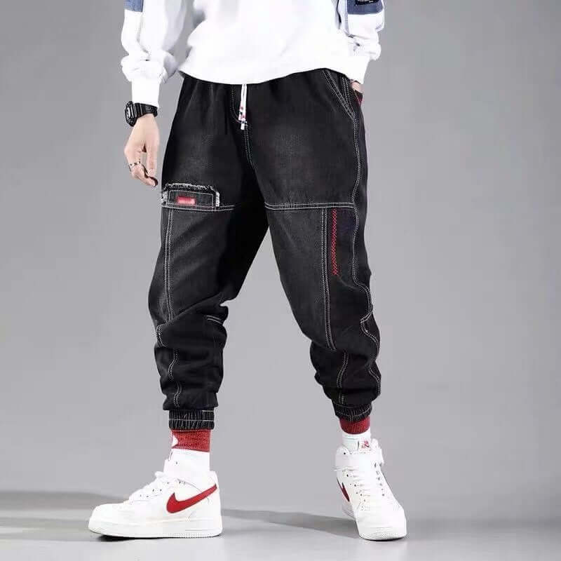 Autumn and winter jeans men's tide brand casual loose fat plus fat plus size beam feet wide leg harem casual pants men