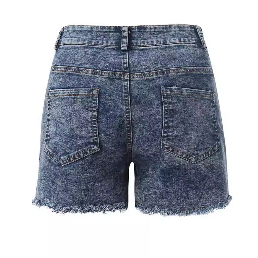 Short en Jean Femme Coupe Slim Stretch, Effet Galbant