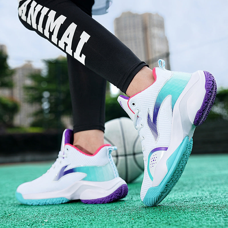 Cross-border basketball sneakers, new junior high school students, men's winter running leather professional training shoes