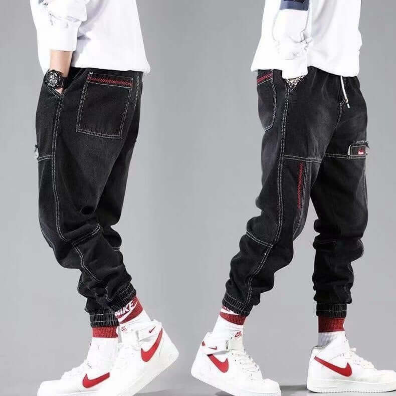 Autumn and winter jeans men's tide brand casual loose fat plus fat plus size beam feet wide leg harem casual pants men