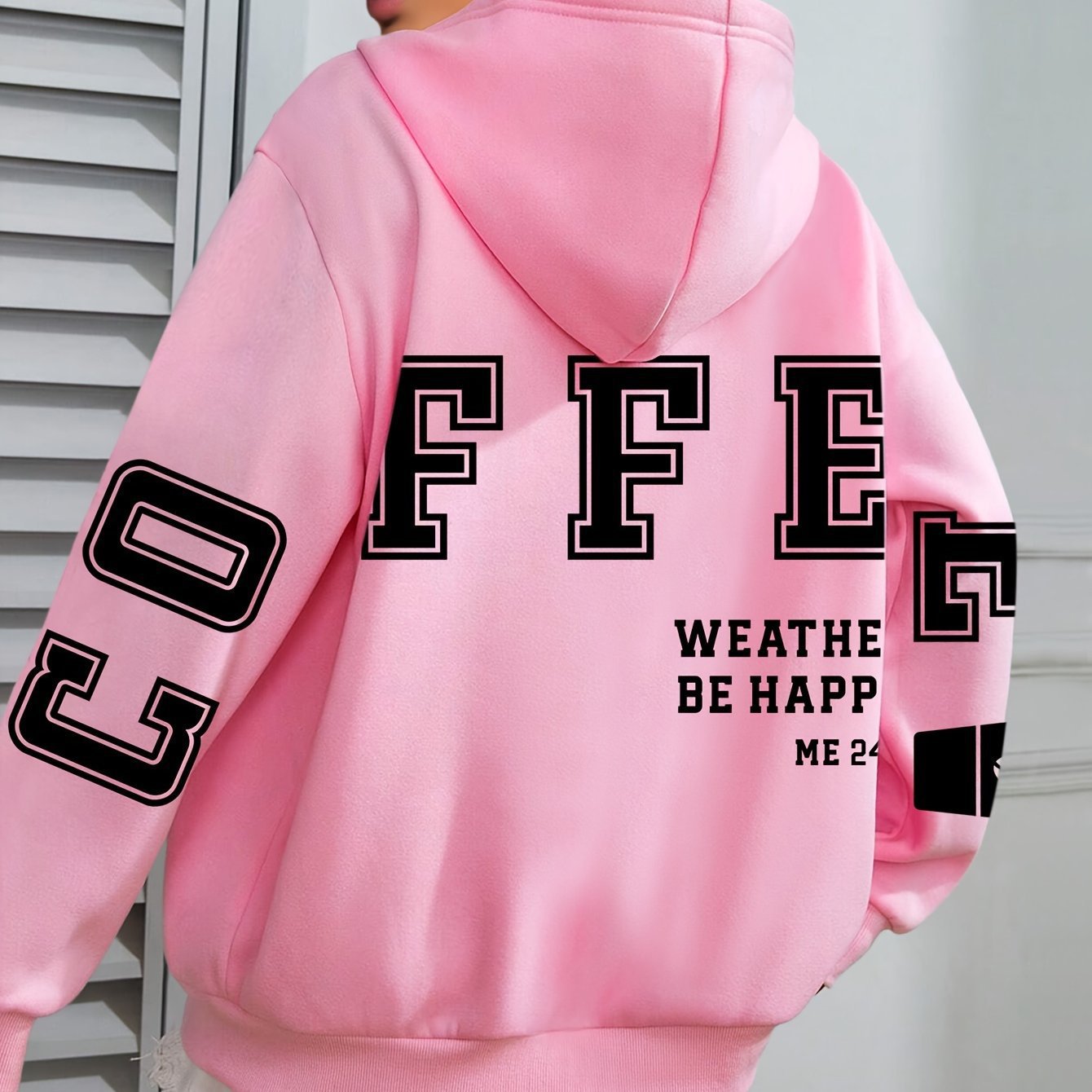 Sweat à capuche imprimé "COFFEE" style européen Casual & tendance