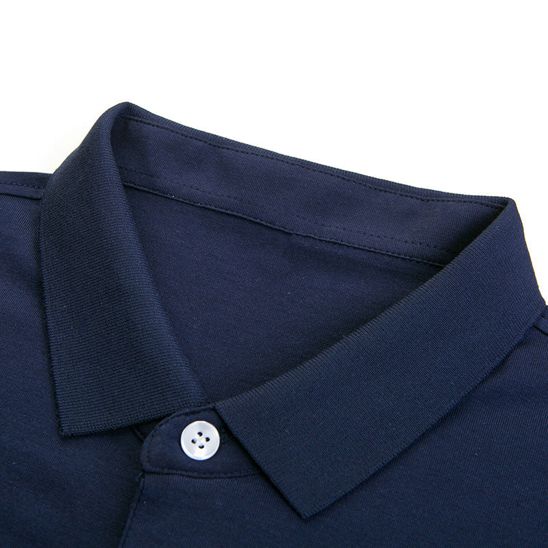 T-shirt homme exclusif en coton, manches courtes brodées, rayé, col polo décontracté, grande taille, modèle estival.