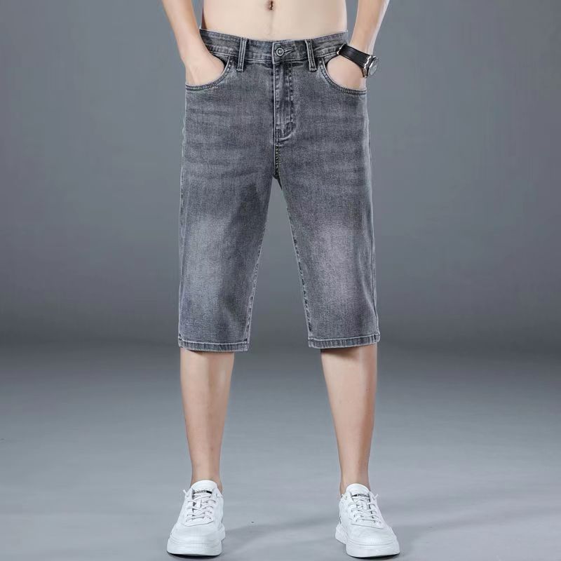 Short en jean pour homme Coupe droite et ample, style décontracté et polyvalent