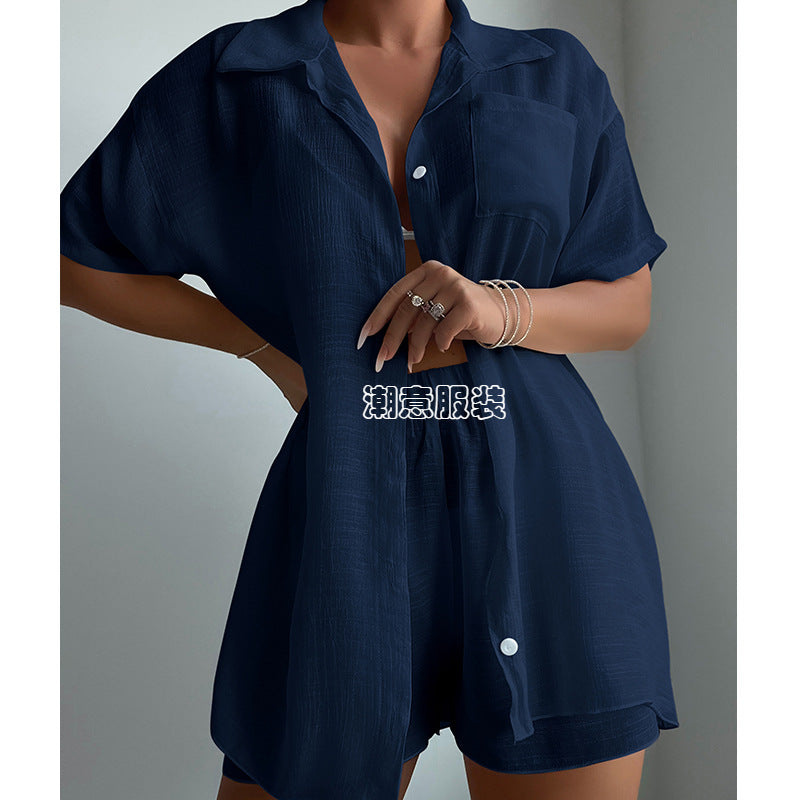 Ensemble de Plage Décontracté Chemise Légère & Short