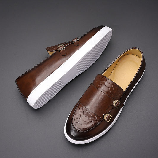 Chaussures en cuir pour homme  style britannique, grandes tailles 45 et 46