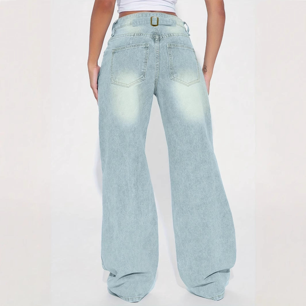 Jean Femme Boyfriend Large | Style Rétro Européen & Américain Tendance Décontractée