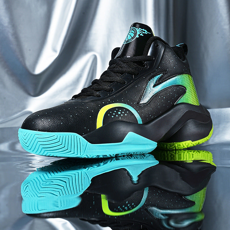 Cross-border basketball sneakers, new junior high school students, men's winter running leather professional training shoes