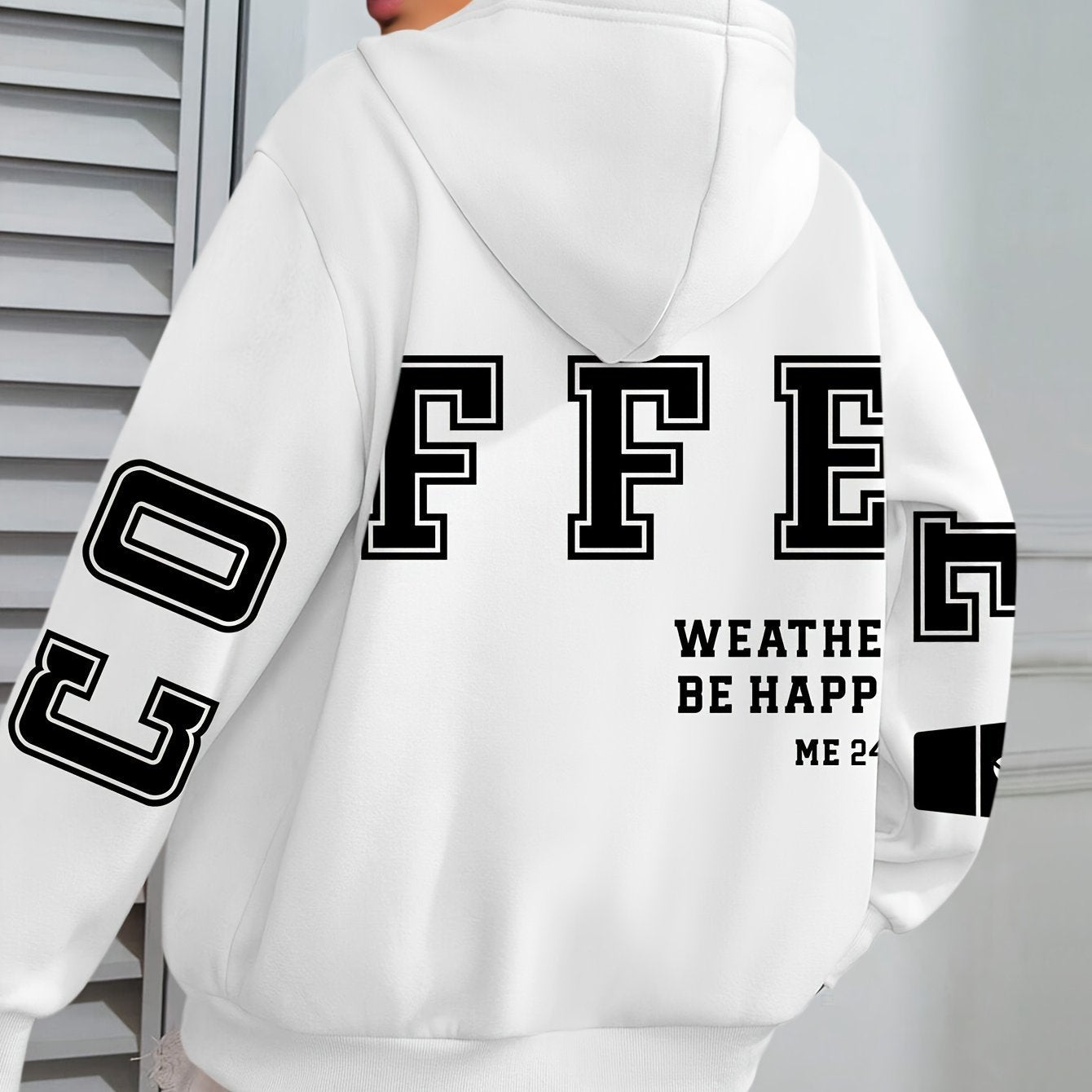 Sweat à capuche imprimé "COFFEE" style européen Casual & tendance