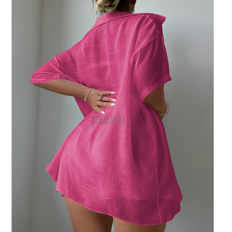 Ensemble de Plage Décontracté Chemise Légère & Short