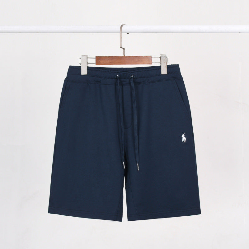 Short polo en coton pour homme Style décontracté et polyvalent, idéal pour le sport ou la plage, avec broderie élégante