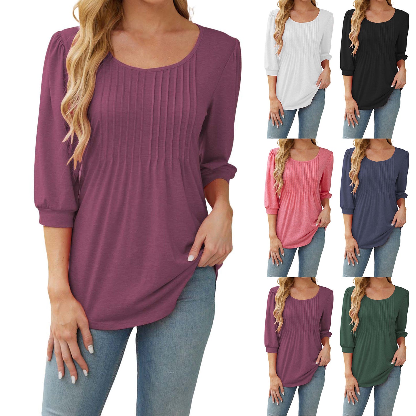 Round Neck Drawstring Half Sleeve Women's T-shirt Tops