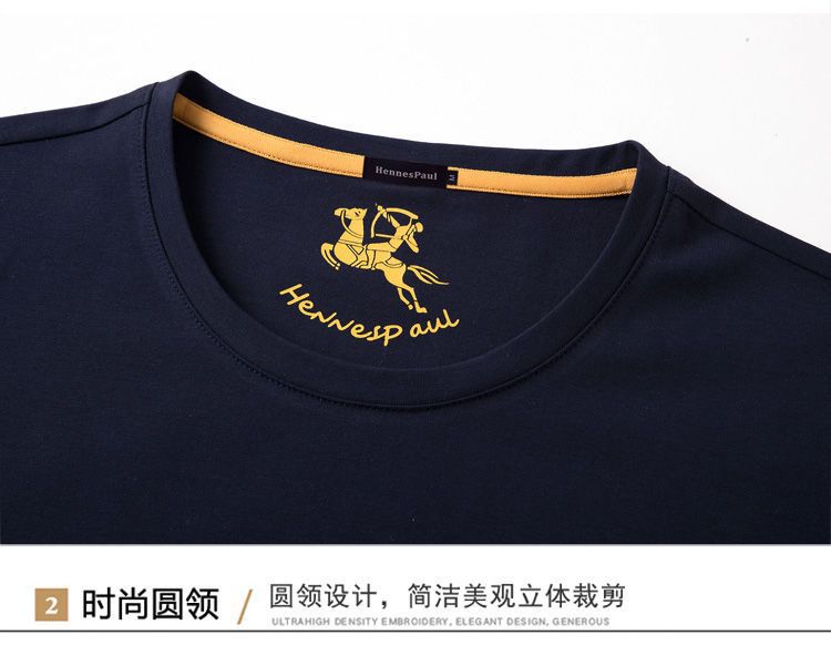 T-shirt homme en coton col rond, manches courtes, coupe ample, grandes tailles