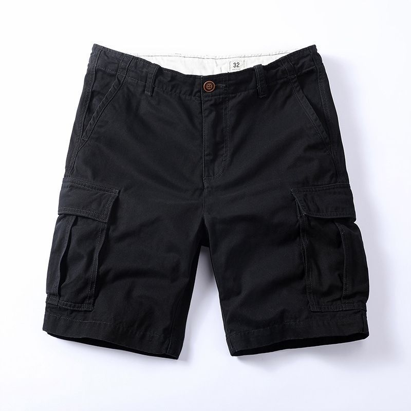 Short cargo homme, coupe droite tendance, pantalon court d'été décontracté et ample.