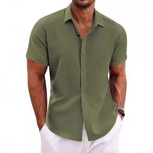 Chemise Homme Lin Manches Courtes Style Décontracté & Estival