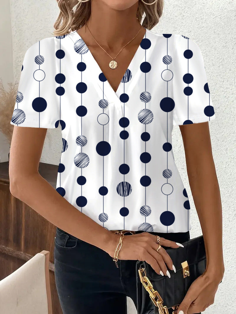 T-shirt Femme Imprimé Col V & Style Décontracté