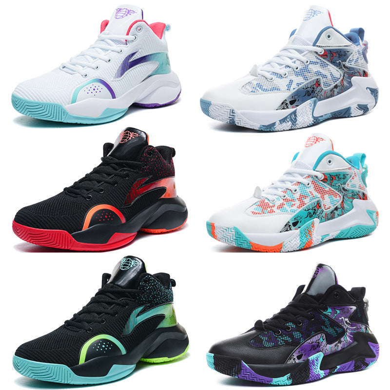 Cross-border basketball sneakers, new junior high school students, men's winter running leather professional training shoes