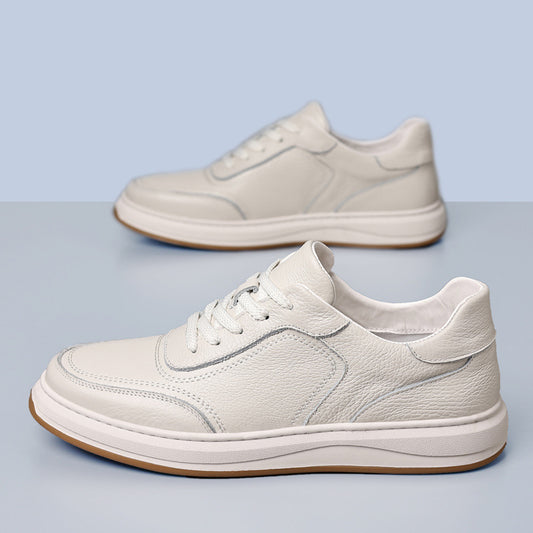 Chaussures décontractées pour homme en cuir véritable  respirantes et élégantes