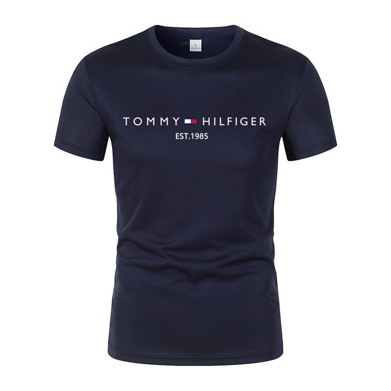 T-shirt homme en coton épais manches courtes, imprimé tendance, coupe ample