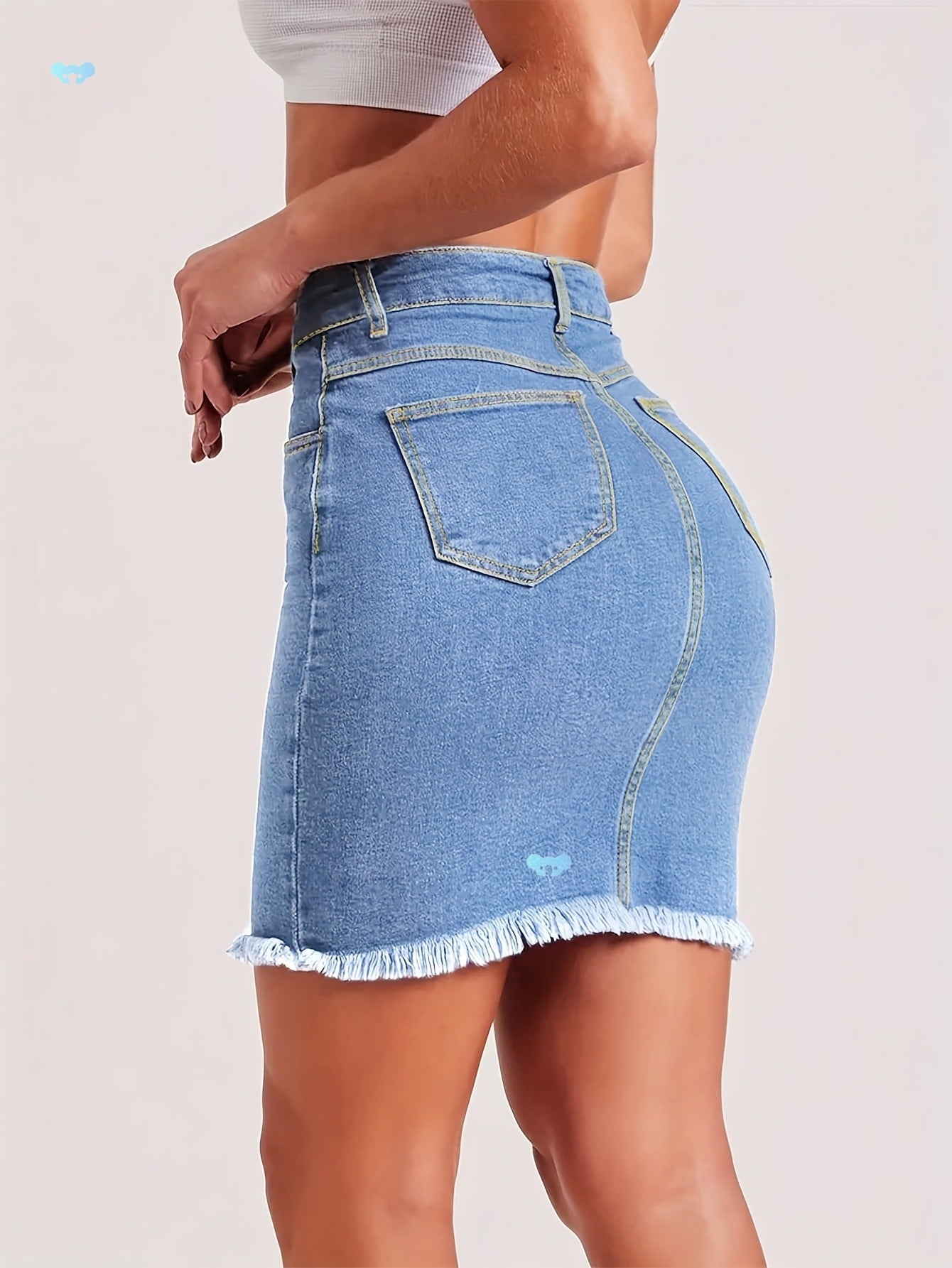 Jupe en Jean Stretch Femme Taille Haute & Coupe Moulante