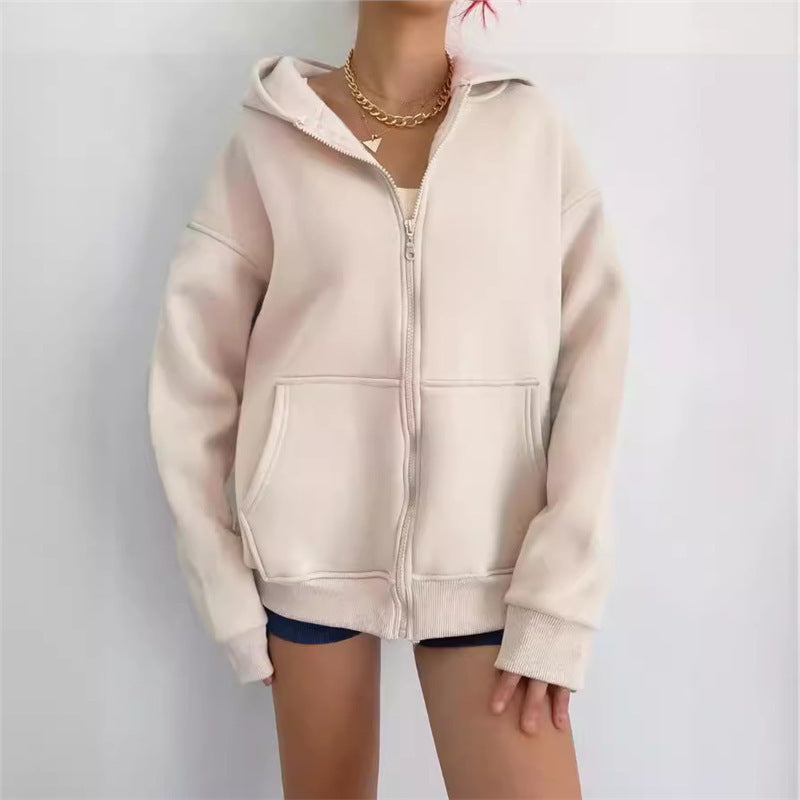 Veste sweat à capuche zippée pour femme Nouveau modèle tendance, coupe confortable, parfaite pour la mi-saison
