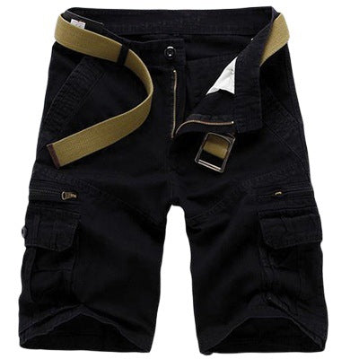 Short cargo en coton pour homme Mi-long, multi-poches, style décontracté et sportif, tissu épais et résistant