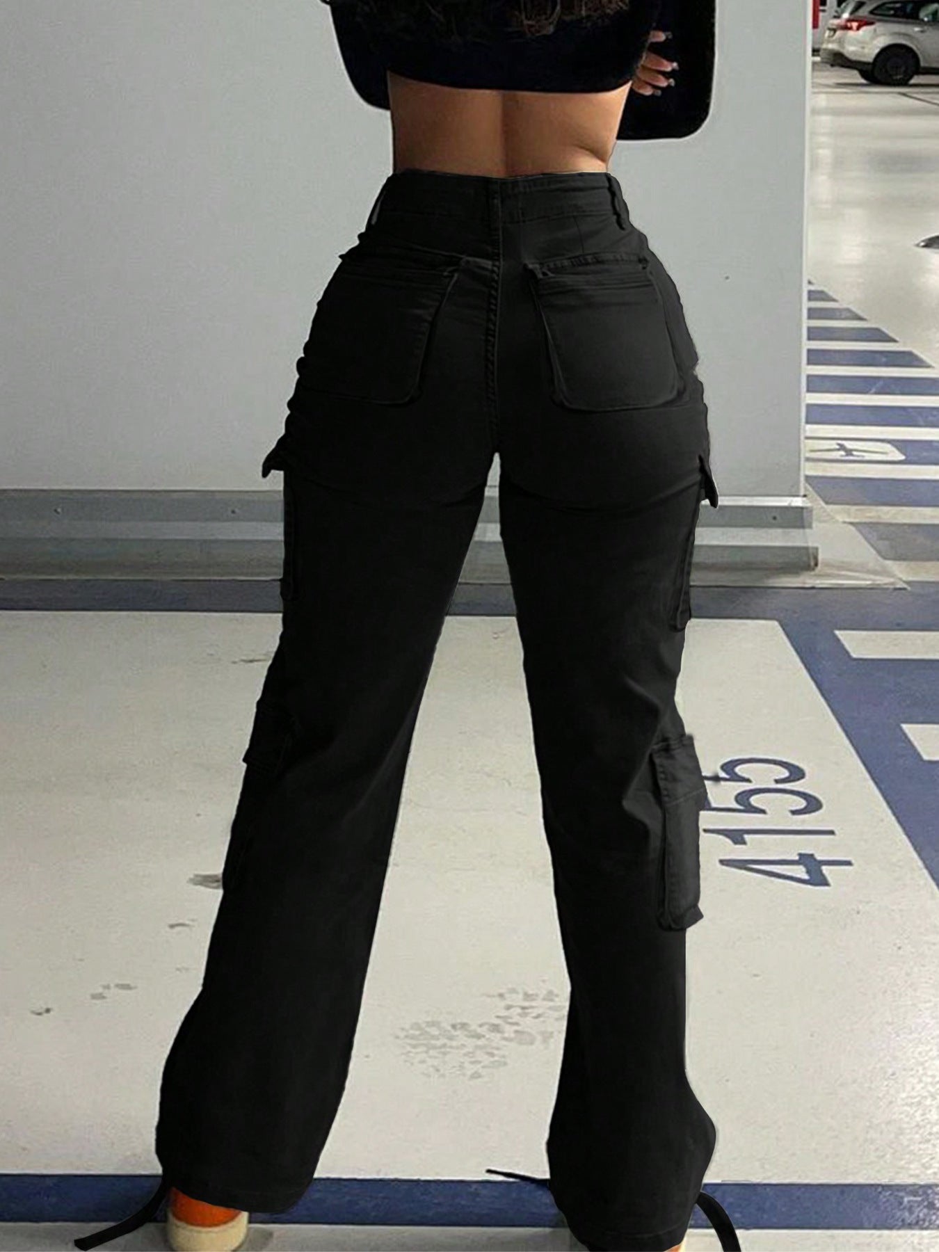 Pantalon cargo femme style américain rétro Multi-poches, coupe décontractée, inspiration tactique