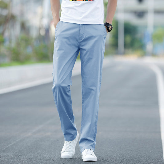 Pantalon en coton pour homme  Coupe droite et ample, polyvalent et tendance