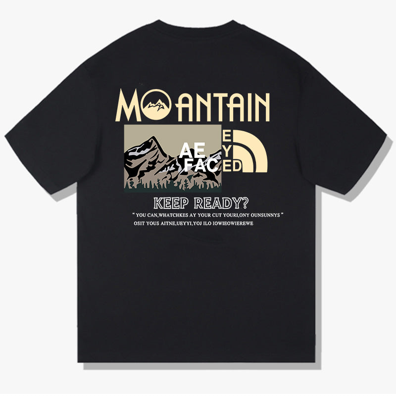 T-shirt homme en coton épais manches courtes, col rond, coupe ample