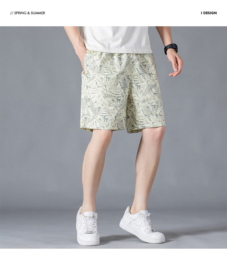 Short mi-long en coton pour homme Style décontracté, coupe droite et ample, motif camouflage tendance