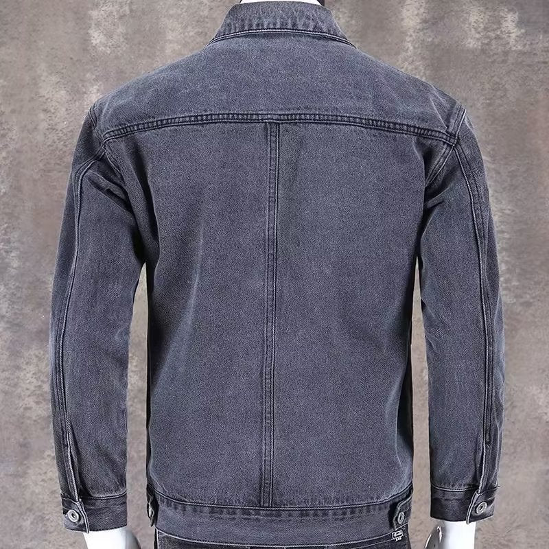 Veste en jean tendance pour homme coupe ample, style décontracté américain