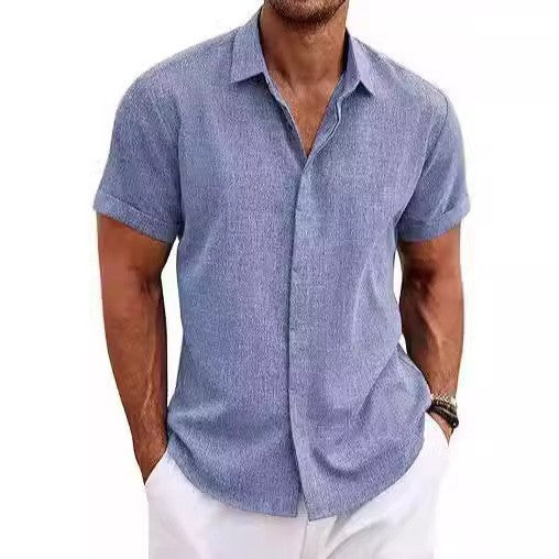 Chemise Homme Lin Manches Courtes Style Décontracté & Estival