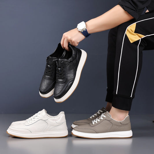 Chaussures décontractées pour homme en cuir véritable  respirantes et élégantes