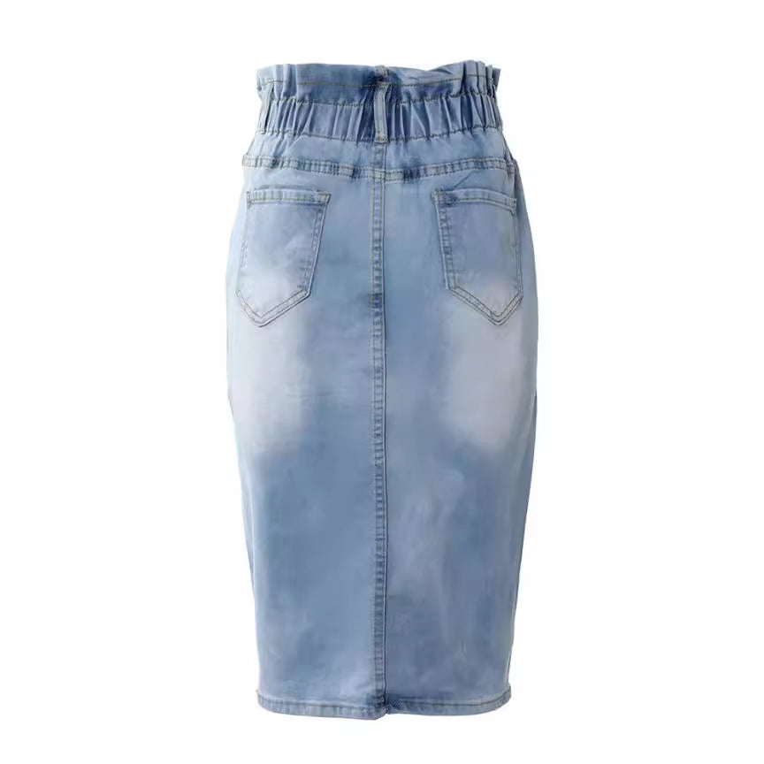 Jupe en Jean Femme Style Européen & Américain Tendance