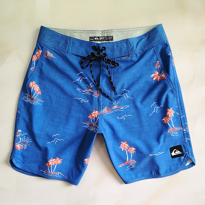 Shorts de plage Quiksilver pour homme, séchage rapide, lavable, grande taille, coupe ample et courte, style détente en station balnéaire.