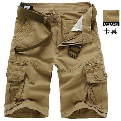 Short cargo en coton pour homme Mi-long, multi-poches, style décontracté et sportif, tissu épais et résistant