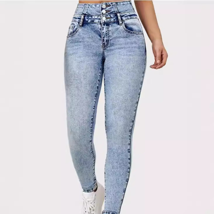 Jean Slim Femme Taille Haute Look Sexy et Élancé