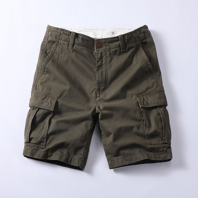Short cargo homme, coupe droite tendance, pantalon court d'été décontracté et ample.
