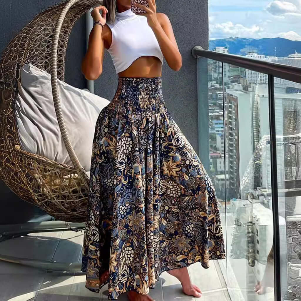 2024 independent station TEMU Amazon new summer fashion high-waisted thin printed women's skirt women