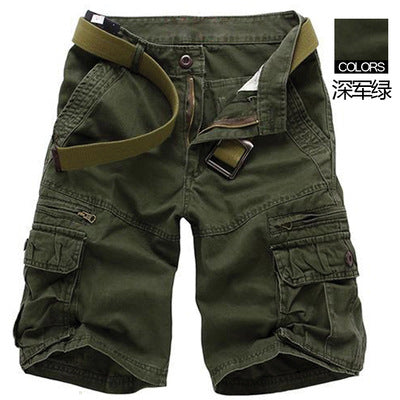 Short cargo en coton pour homme Mi-long, multi-poches, style décontracté et sportif, tissu épais et résistant