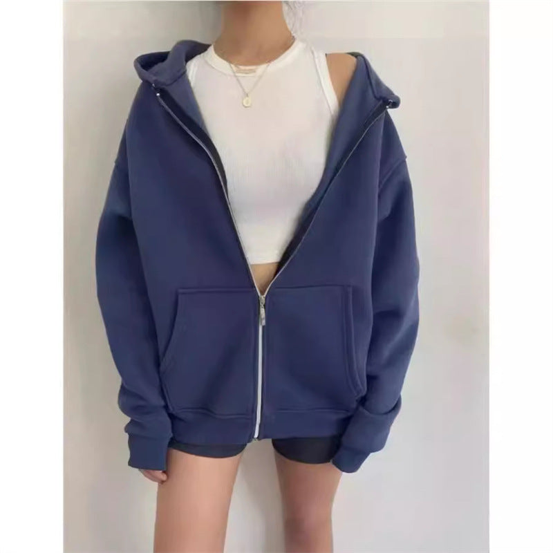 Veste sweat à capuche zippée pour femme Nouveau modèle tendance, coupe confortable, parfaite pour la mi-saison