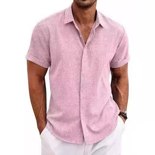 Chemise Homme Lin Manches Courtes Style Décontracté & Estival