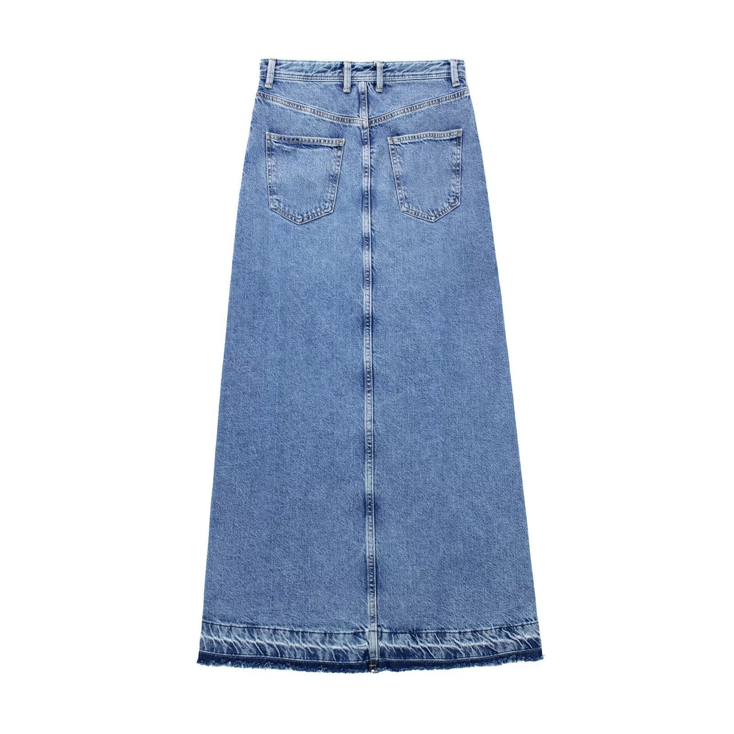 Jupe Longue en Jean avec Fente Taille Haute & Style Tendance