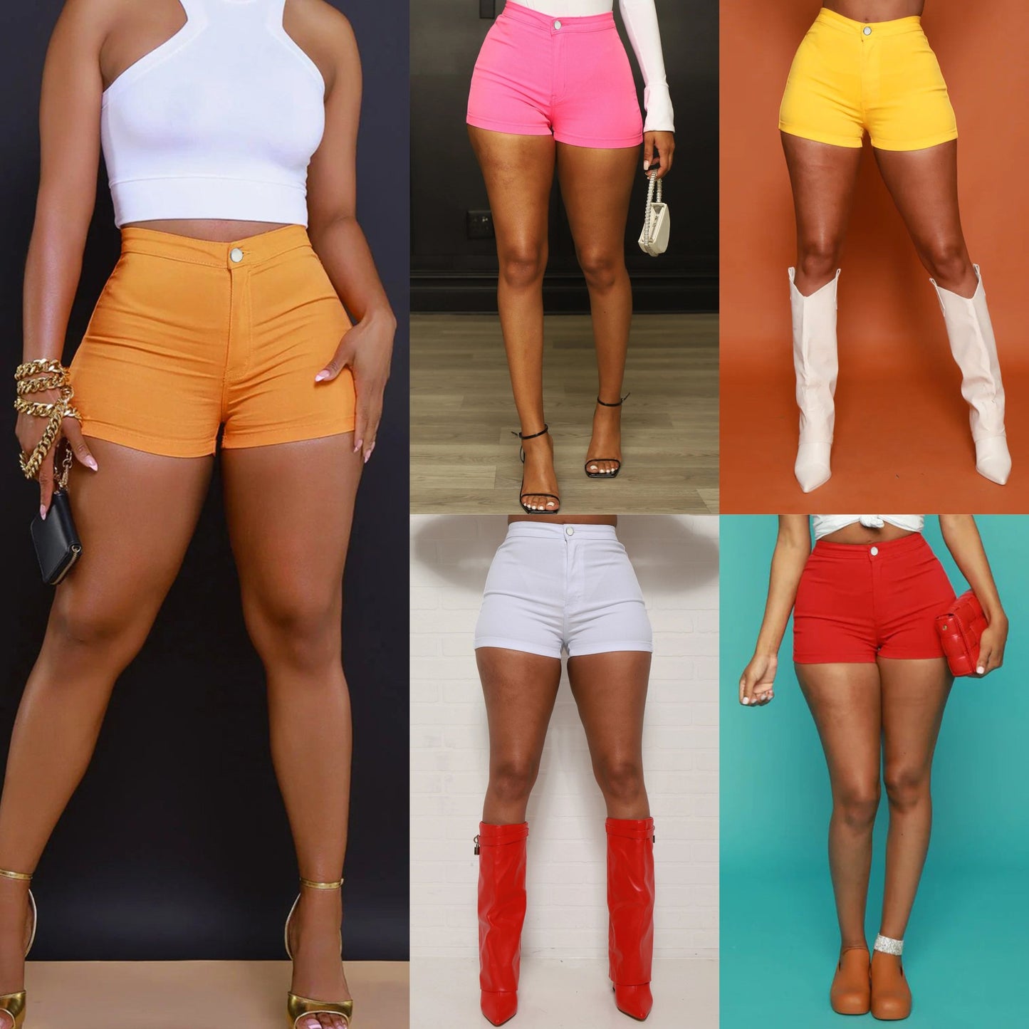 Short Slim Femme Couleurs Pastel & Effet Stretch