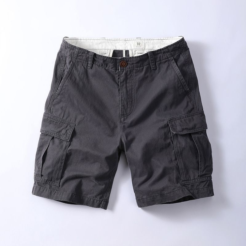 Short cargo homme, coupe droite tendance, pantalon court d'été décontracté et ample.