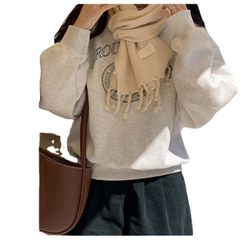 Sweat Doublé Femme Automne/Hiver Coupe Ample à Col Rond