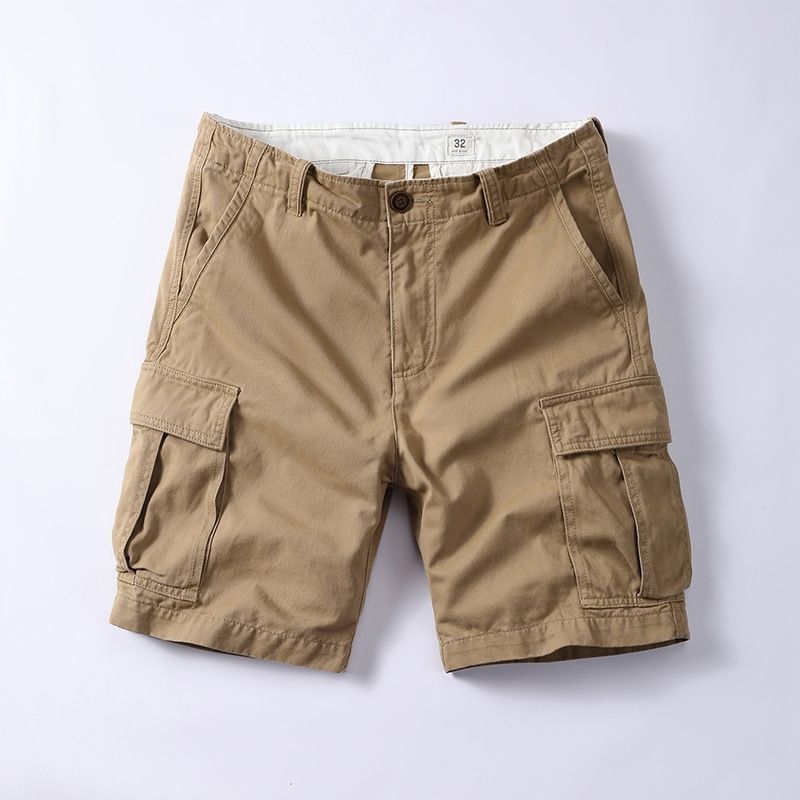 Short cargo homme, coupe droite tendance, pantalon court d'été décontracté et ample.