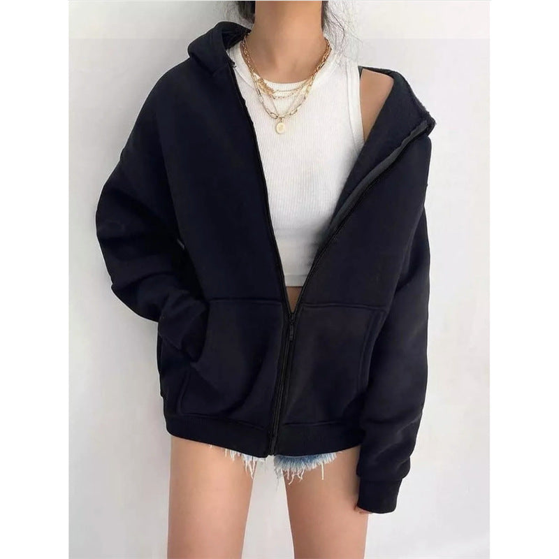 Veste sweat à capuche zippée pour femme Nouveau modèle tendance, coupe confortable, parfaite pour la mi-saison